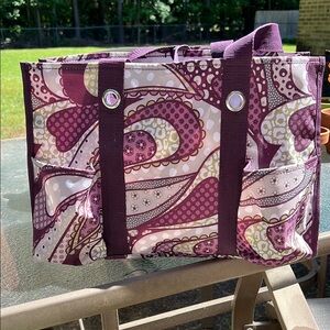Thirty-One Purple and Pink Paisley Tote Bag
